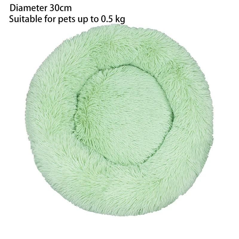 Plush Pet Nest Fall and Winter Cotton Mat for Kittens Chihuahua Universal Dog and Cat Long Hair Nest Round Donut Plush Dog Bed