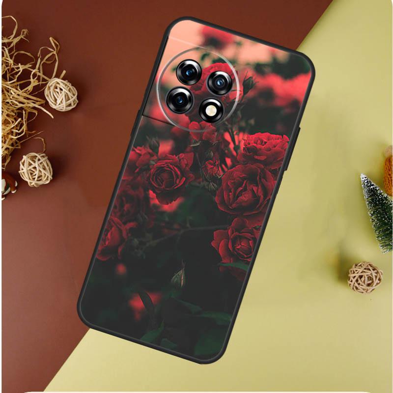 Red Rose Flower For OnePlus 13 13R 12 12R 11 9 10 Pro 8T 9RT 10T 10R Nord 4 CE 2 3 Lite N20 N30 Phone Case