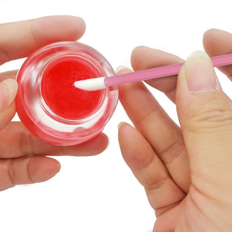 High Quality Disposable Gloss Scrub Lip Brushes Flat Brush Style Made From Durable Nylon