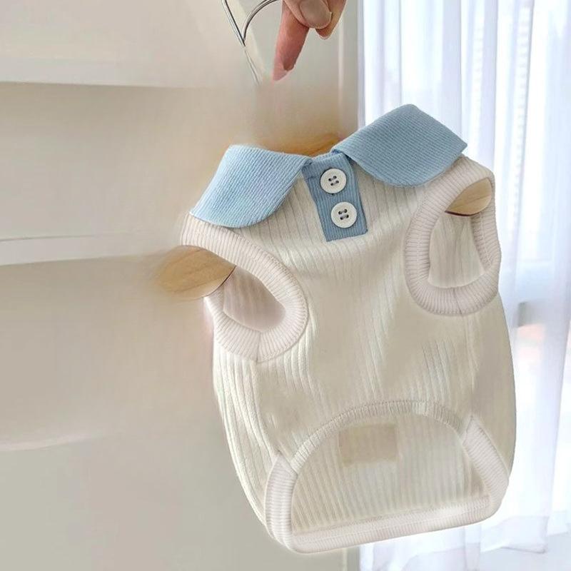 

Новая повседневная футболка с контрастными лацканами и изображением собаки цвета мороженого, тонкие плюшевые мишки для кошек, весенне-летняя одежда для домашних животных, охлаждающий жилет для собак XXL