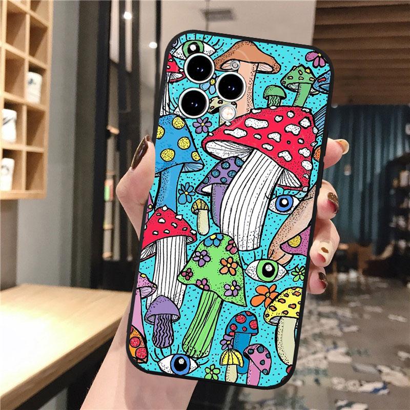 Phone Case For Iphone 14 Pro Max 13 12 11 Pro Max Xs Xr X 12mini 14 Plus Se Mushrooms Art Case Funda