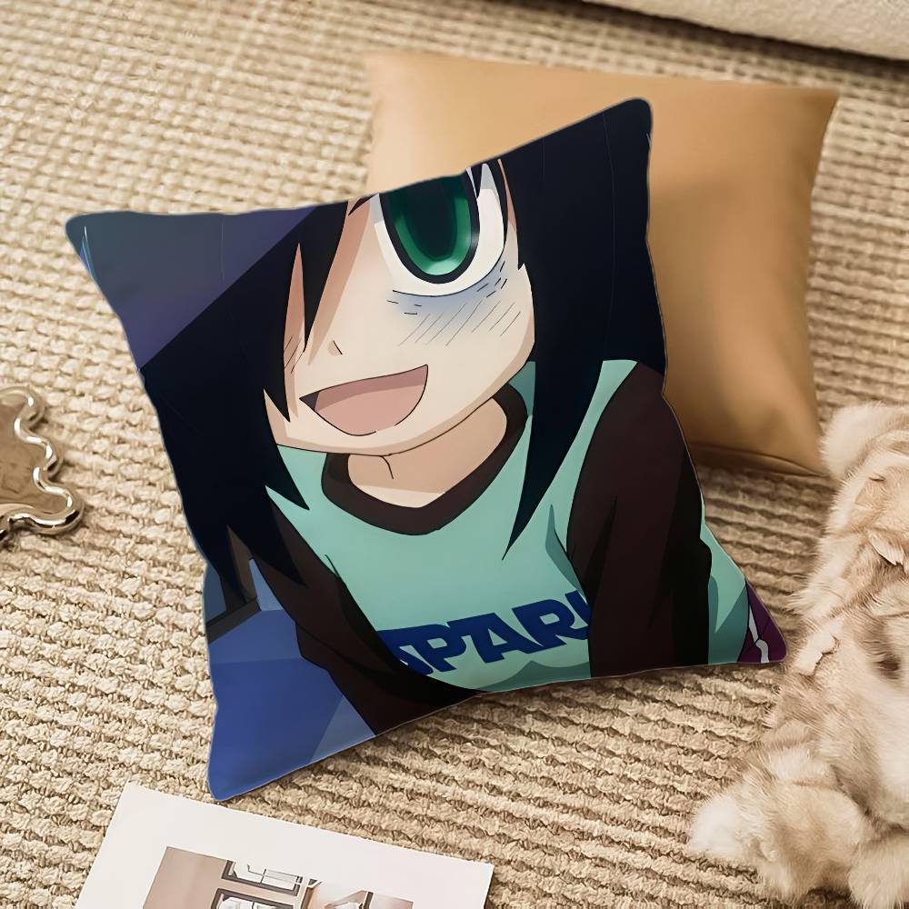 Funny Blushing Girl Design K-Kuroki T-Tomoko Pillow Case Anti-dustmite Invisible Zipper Sofa Bed