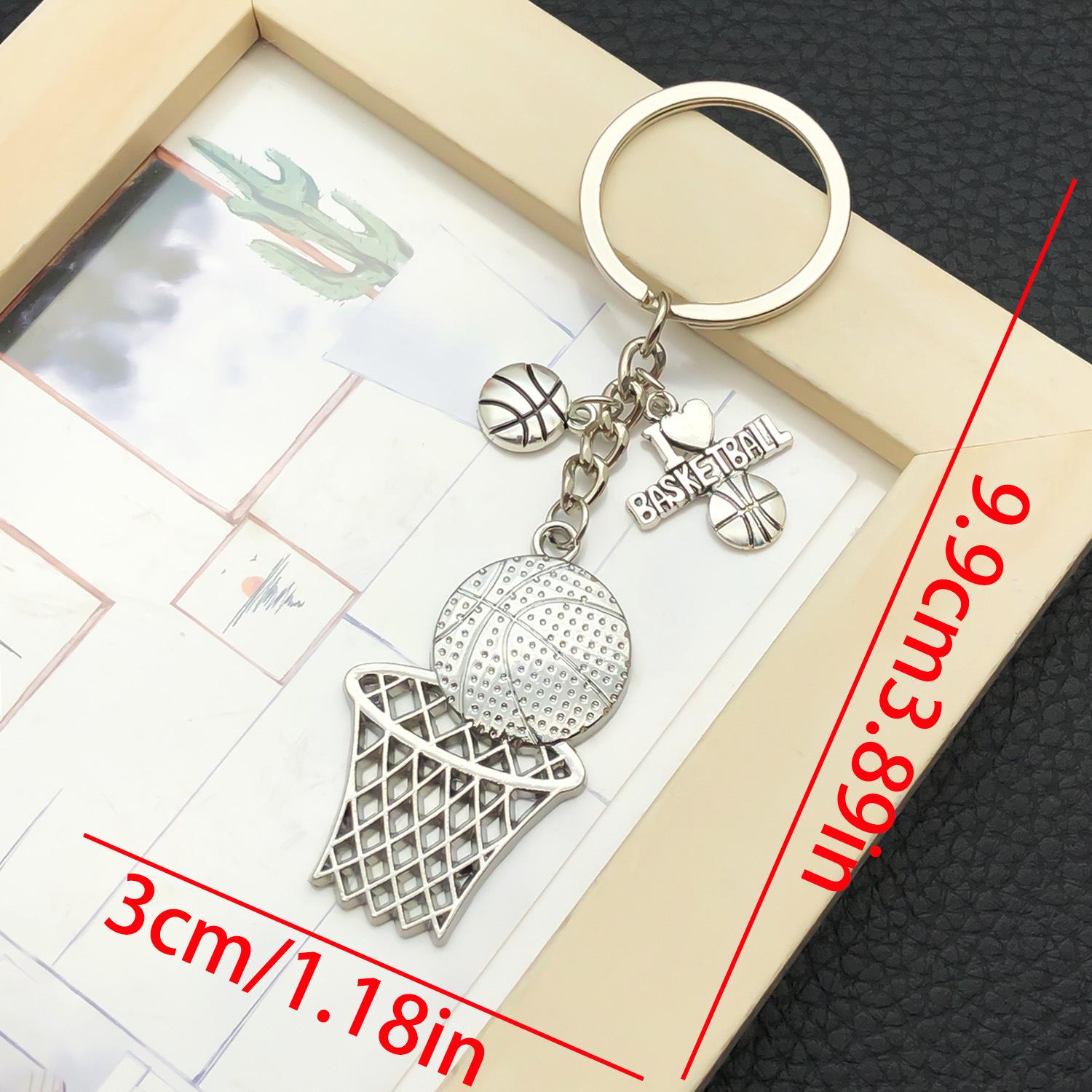 

Старинный серебряный брелок-сетка для баскетбола: Унисекс Сувенирный Брелок-Кулон для Фанатов НБА