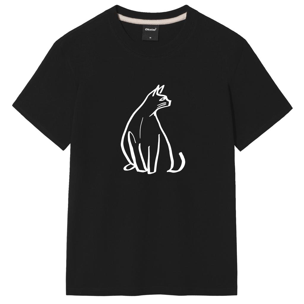 OKSTAR Drawing Cat Short Sleeve T-Shirt (Type A)