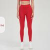Pantaloni da Yoga da Donna a Vita Alta, Effetto Solleva Glutei Color Pesca - Senza Cuciture Visibili, Sensazione Nuda