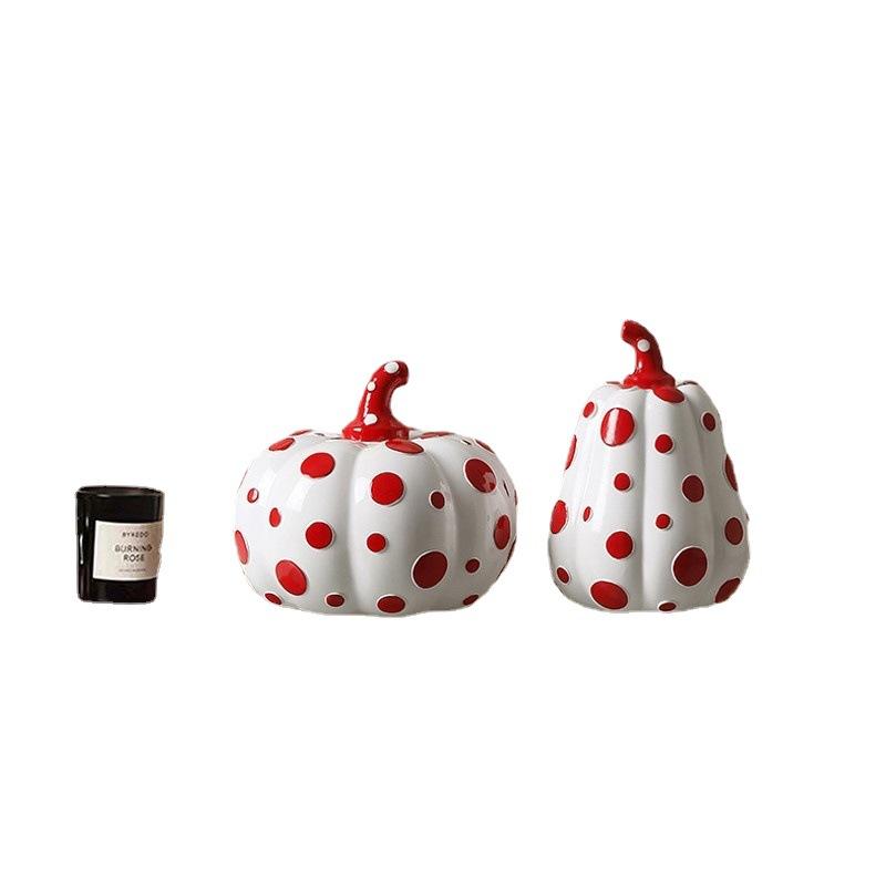 Art Niche Nordic Polka Dot Pumpkin Ornaments Living Room Tabletop TV Cabinet Bookcase Home Decoration Abstract Minimalist