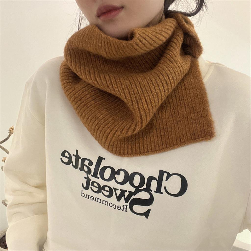 Cable Knit Wrap Button Scarf Winter Warm All-Matching Button Scarf Neck Protections Knit Neckerchief Windproof
