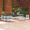 Day and Night - Day and Night Garden Furniture 10 Pieces and Cushions White Solid Pine Wood