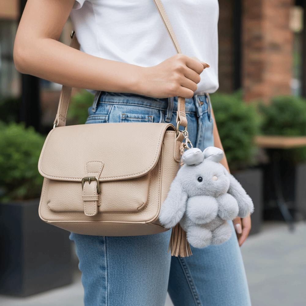 Lifelike Bunny Plush Ornaments Stuffed Animal Bow Bunny Plush Toy  Phone Accessories