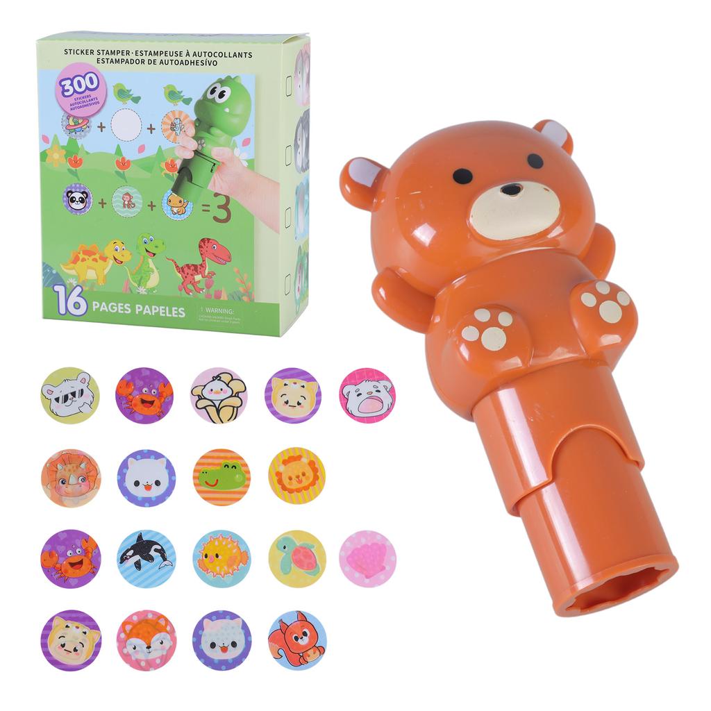 Children Sticker Stamp Activity Sticker Book Set Cartoon Sticker Stamp with 300 Cartoon Sticker 6 Pages Activity Book