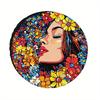 Vibrant Floral Woman Tire Cover - UV-Resistant, Tear-Resistant Polyester, Fits 28-34 Inch Wheels, Colorful Flower Design With Wo