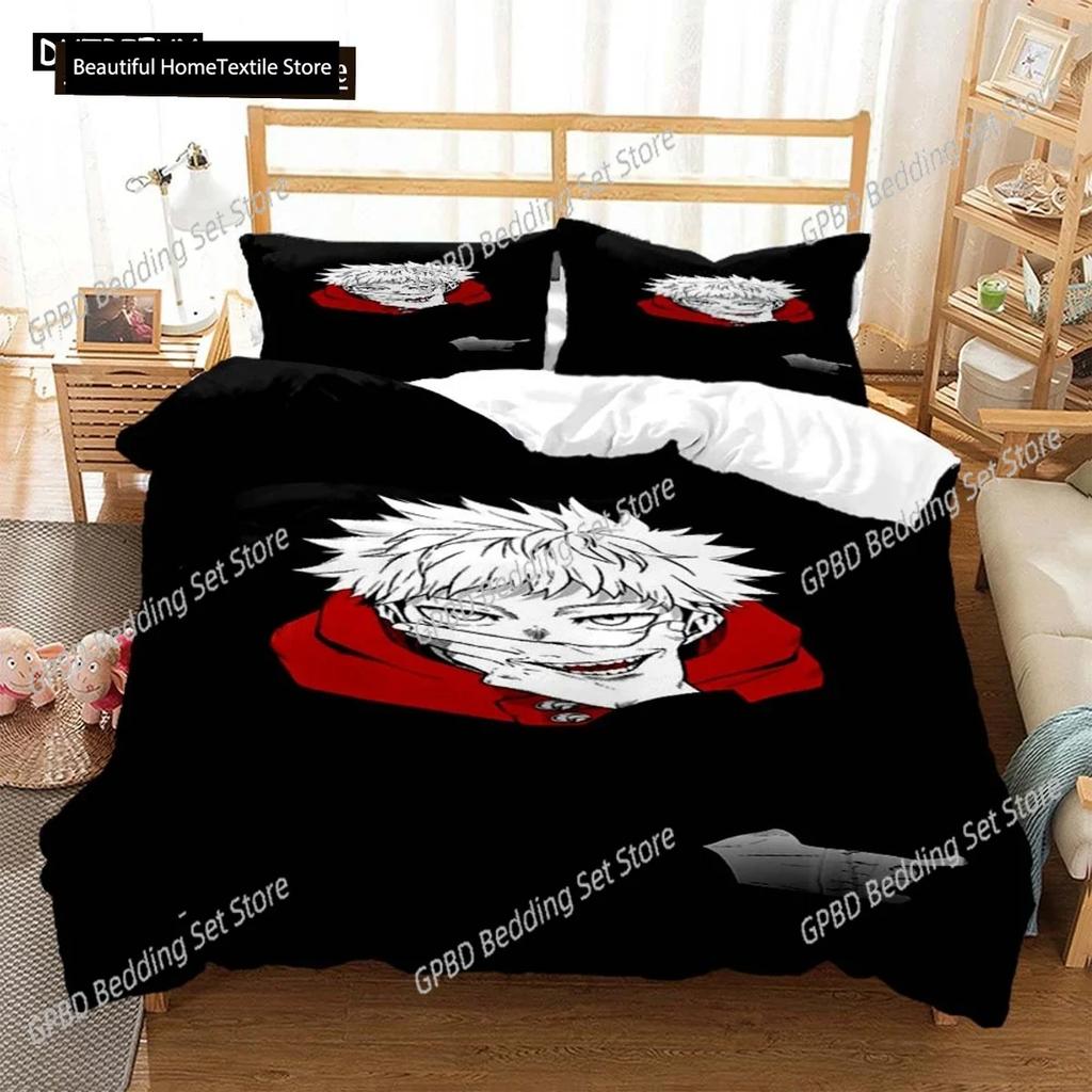 Jujutsu Kaisen Digital Print Comfortable Duvet Quilt Cover Pillowcase Bedding Set Children Bedroom Decoration Home Textile