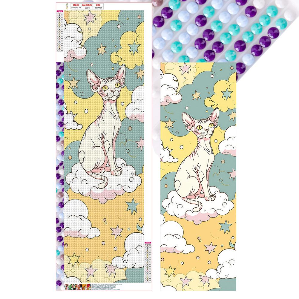 

5D DIY Full Round Drill Diamond Painting Hairless Cat Home Decor Craft 30x90cm