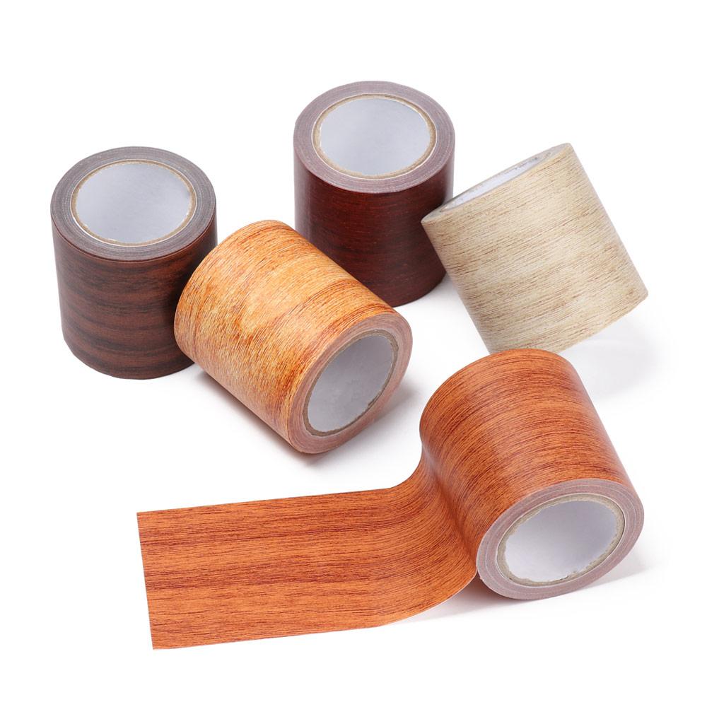 5M/Roll Furniture Tape Realistic Wood Grain Repair Adhensive Duct Tape Floor Renovation Skirting Line Sticker Home Decor