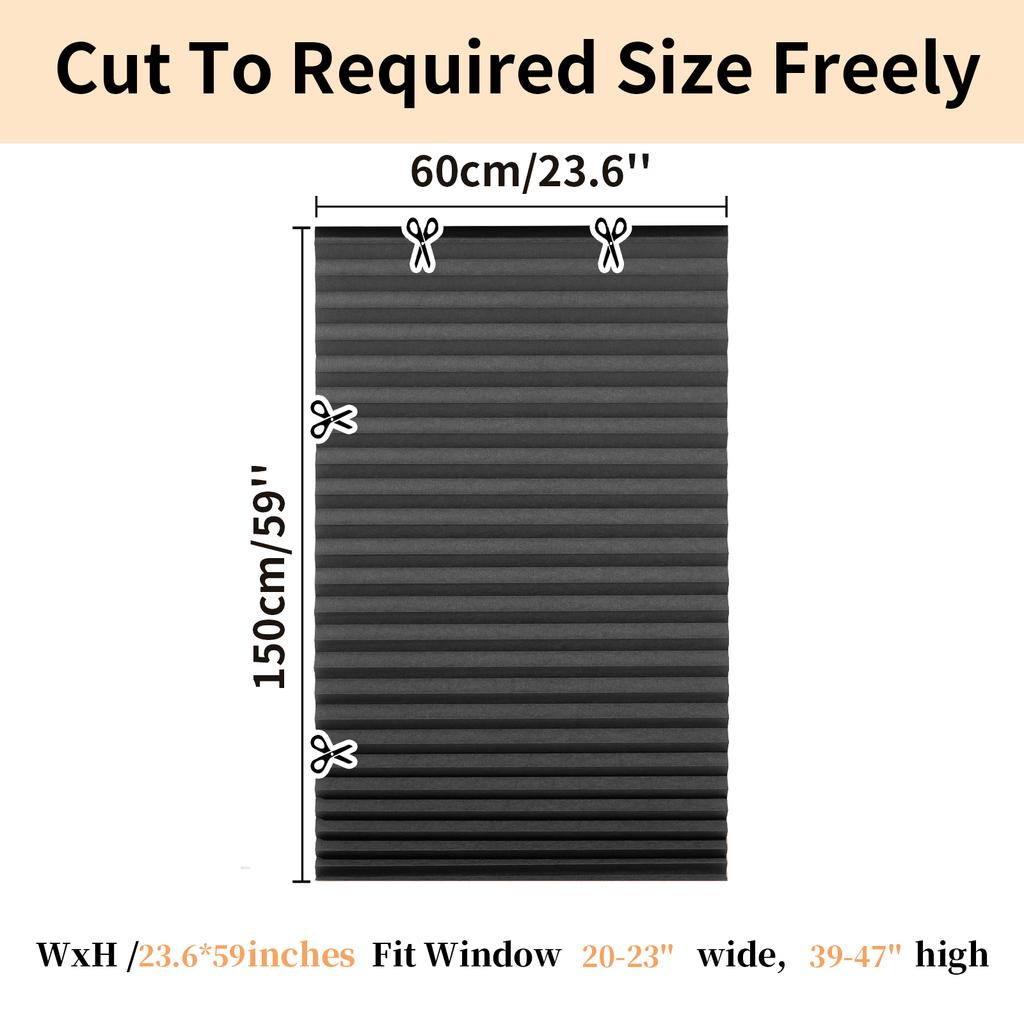 No Drill Blinds Stick On Curtains Blinds for Bedroom Kitchen Bathroom Windows Light Filtering Privacy Protection with Clips