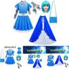 Kinder Zombies Cosplay Kostüm Halloween Kleid Umhang Perücke Tasche Mädchen Outfit Geschenk