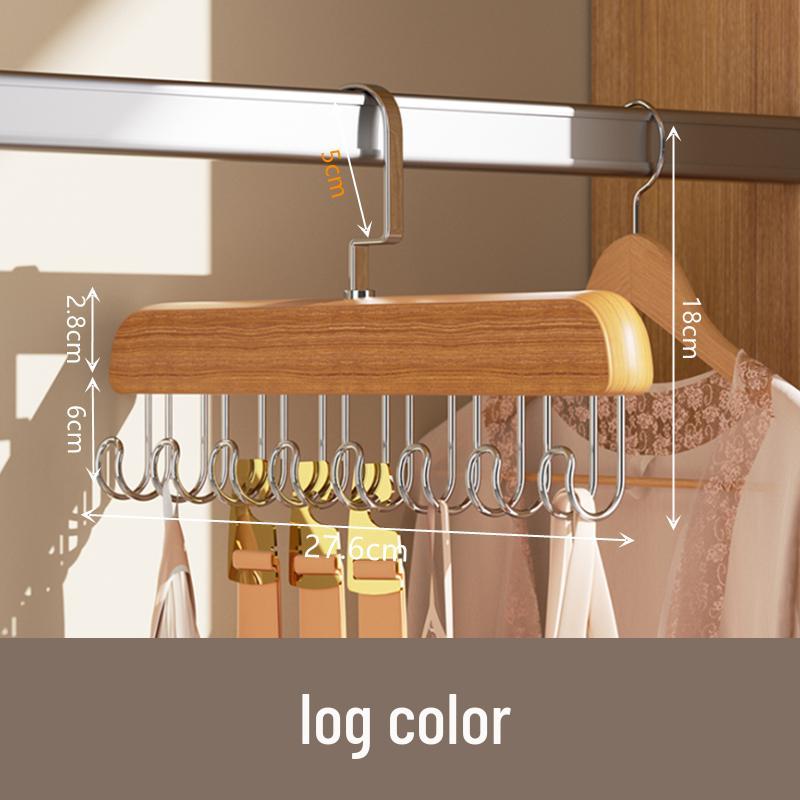Multifunctional Wooden Clothes Drying Rack with Hooks 1 piece
