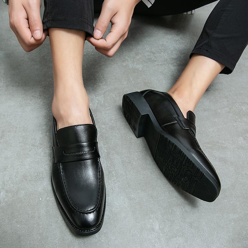 Men Brown Loafers Thick Sole Platform Height Increase Black Classic Business Office Dress Prom Tuxedo Party Shoes