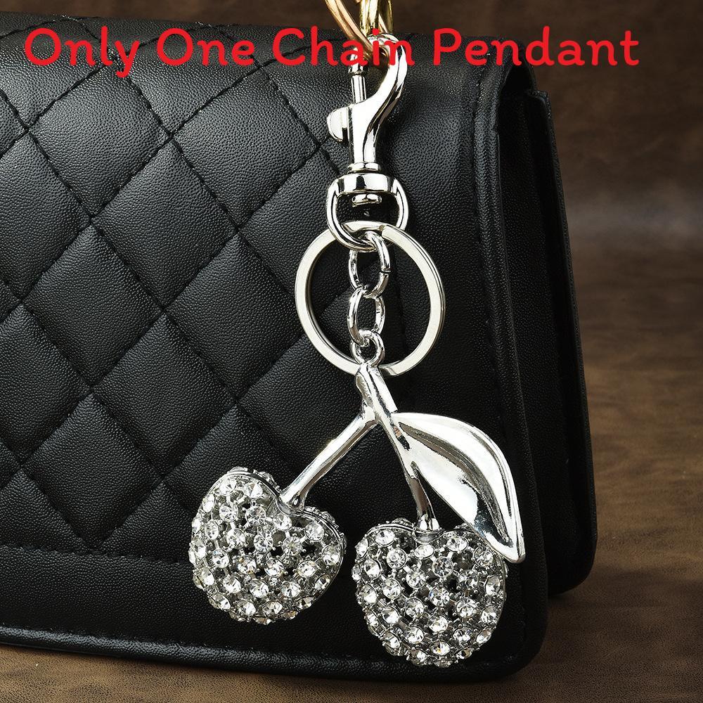 

Cherry Keychain Jewelry Gift For Women With Diamond Embellishments For Fashion Accessories Silver