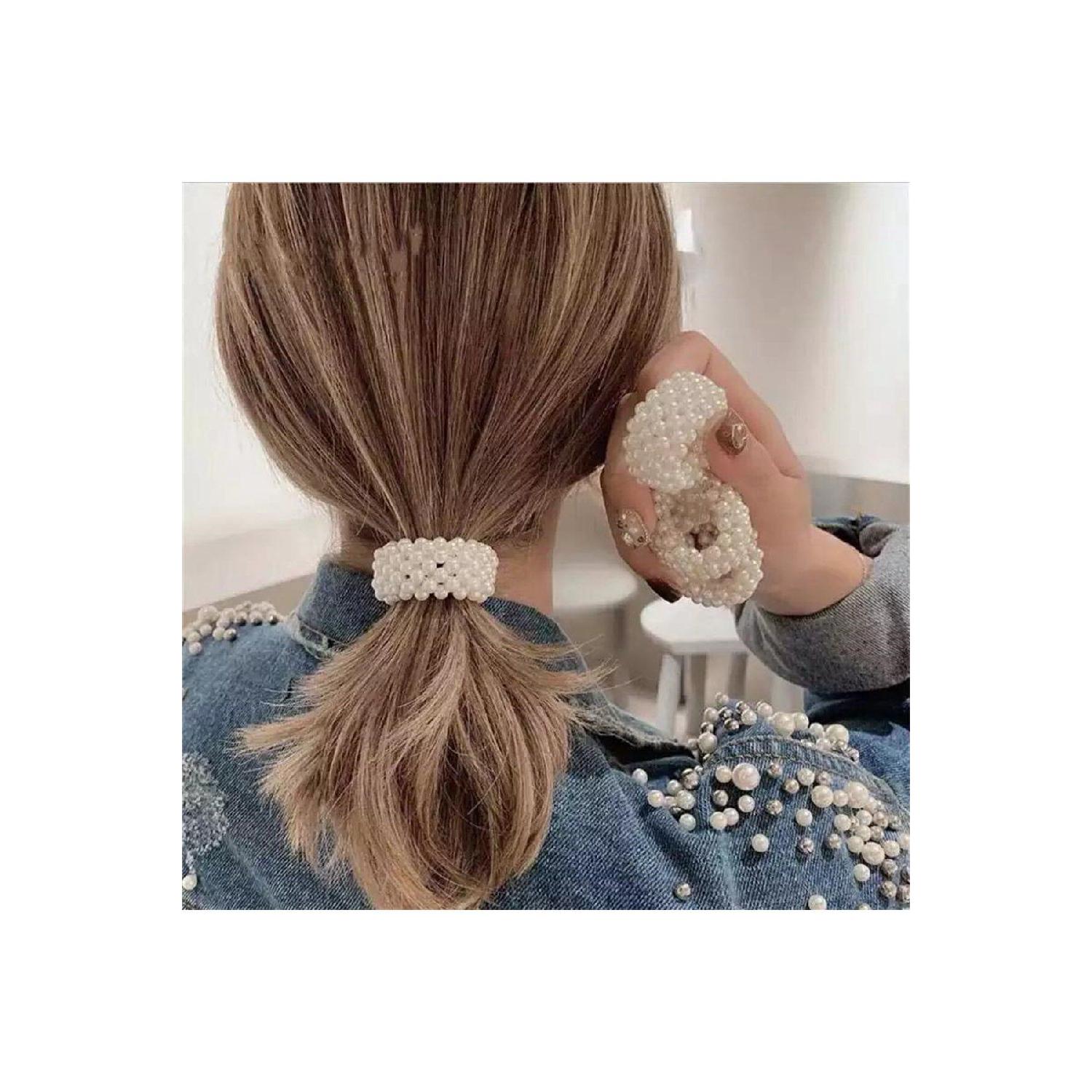 

Эластичная пряжка с жемчужной оплеткой кремовый