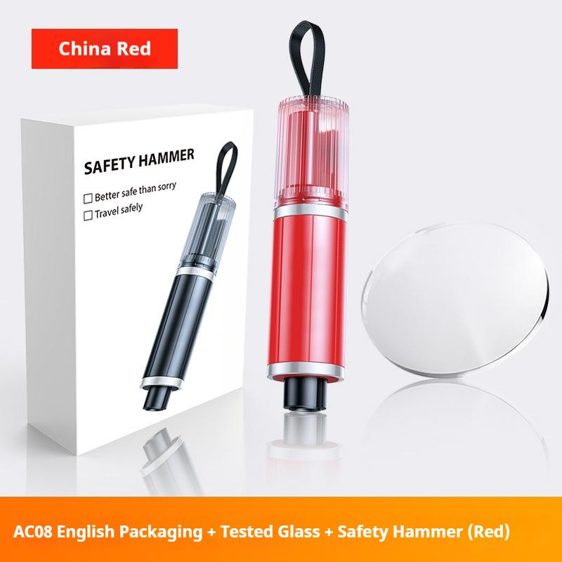 

Mini Car Safety Hammer Multifunctional High Hardness Tungsten Steel Window Breaker With Seatbelt Cutter For Car Emergency Escape