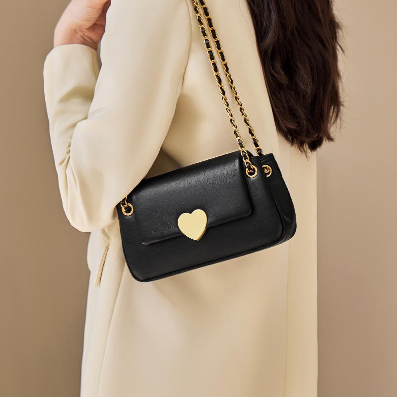 Mrs. Qiao Bag 2025 New Chain Bag Women's Crossbody White Trendy Underarm Bag Single Shoulder Genuine Leather Women's Bag Gift