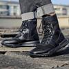 Unisex Breathable Summer Combat Boots - Lightweight, High-Top, Tactical, Side Zipper for Outdoor Use