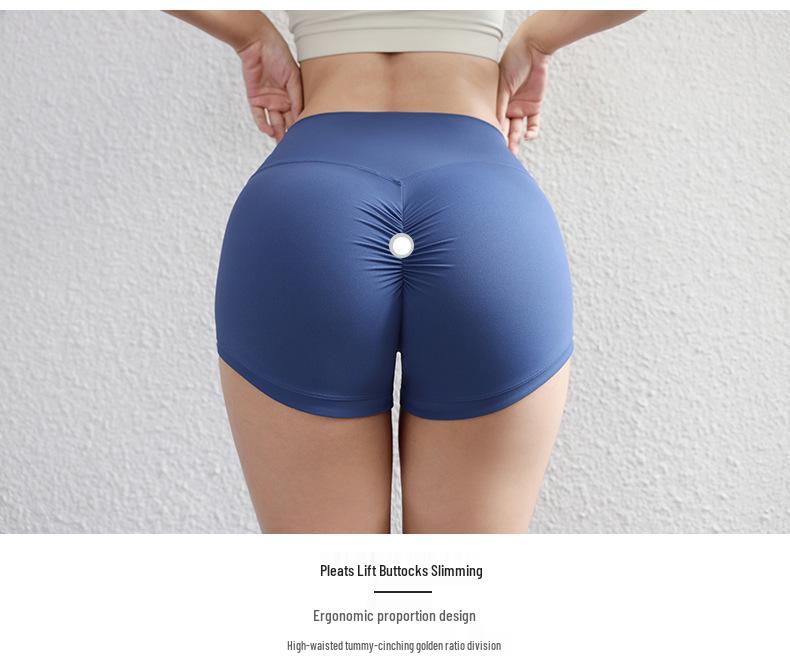 ALOSCO Women's Quick-Dry Yoga Shorts - Slimming Tight Fit, Bare Feel Peach Hip Lift