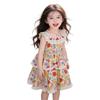 Girls' Floral Lace Princess Summer Dress - Trendy Puffy Skirt Beach Tank