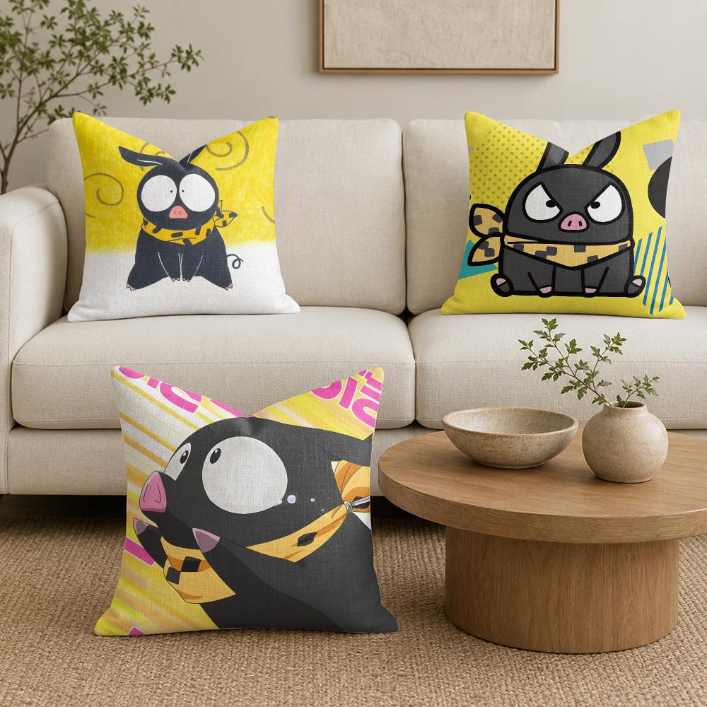 Japanese Anime Rranma 12 P Chan Cushion Cover Organic Linen Square Pillow Case Durable Nonallergenic And Kind To Skin