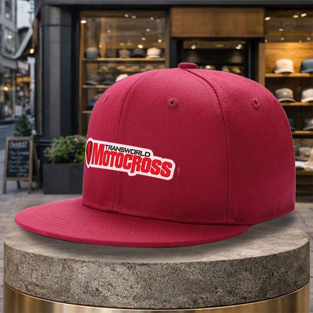 Pc Transworld Motocross Printed Baseball Cap Unisex Flat Brim Hip Hop Hat Street Fashion Outdoor Sports Baseball Cap Suitabl