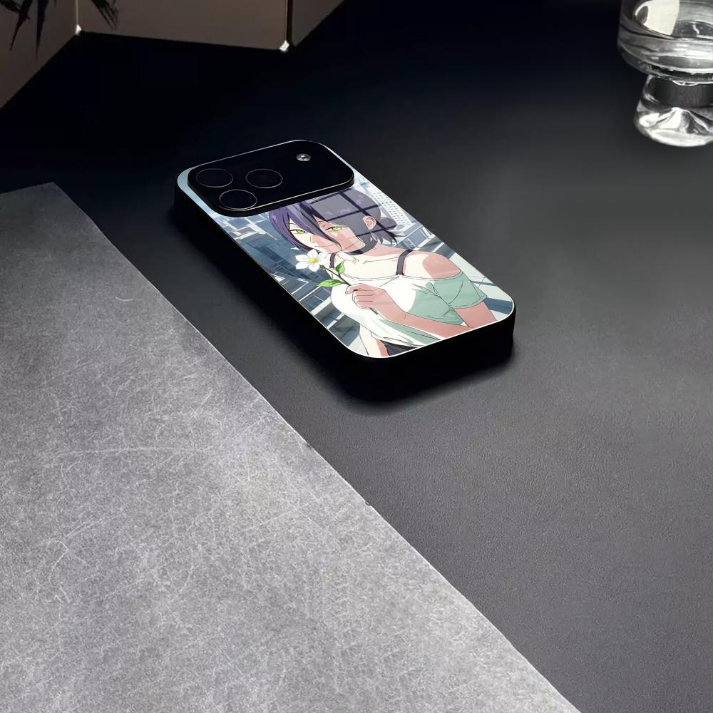 

Чехол для телефона Reze Beauty Japan Anime Закаленное стекло Для IPhone 17 15 16 14 12 13 11 Pro XS Max Plus Mini Чехол iPhone17 Pro Max