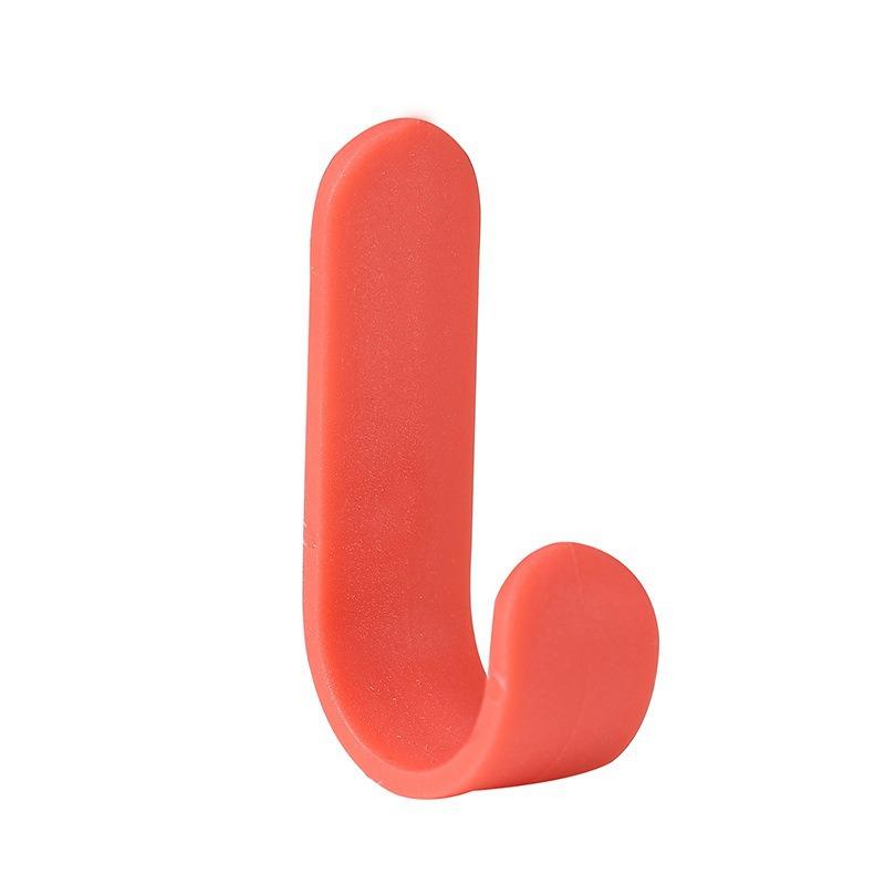

Simple J-Shaped Hook Wall-Mounted Nordic Style Non-Punching Hook Household Seamless Coat Hook Mini Door Adhesive Hook червоний