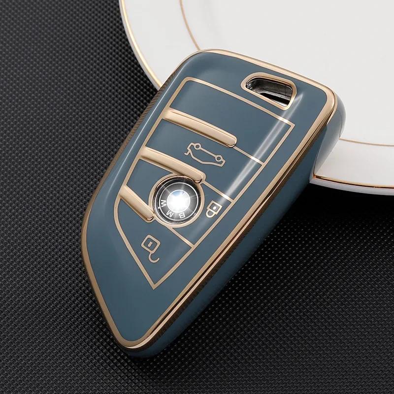TPU Car Key Case Cover For BMW 1 2 3 5 6 7 8 Series X1 X2 X3 X4 X5 X6 X7 Z4 3 4 Buttons Auto Remote Shell Protect Accessaries