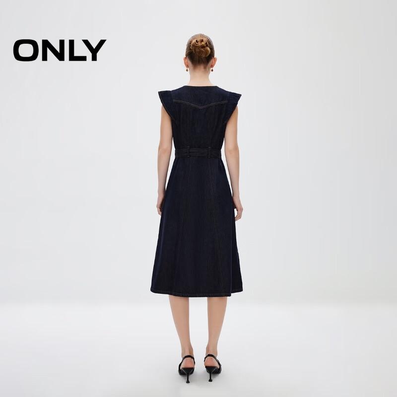 Only Women's Urban Flutter Sleeve Denim Midi Dress