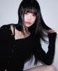 ROSEFRANTZ Unbalanced Shirring Long Sleeve [Black]
