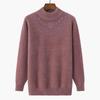 Fashionable Fleece-Lined Grandma's Knit Sweater: Half-High Collar, Imitation Mink Hair, Plus Size