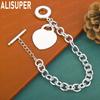 925 Sterling Silver Simple And Stylish Heart Lock Bracelet Gift Jewelry