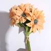 Realistic Artificial Sunflower Bouquet Elegant Plastic Fake Flower Decorative Simulated Sunflower Holiday Party Wedding