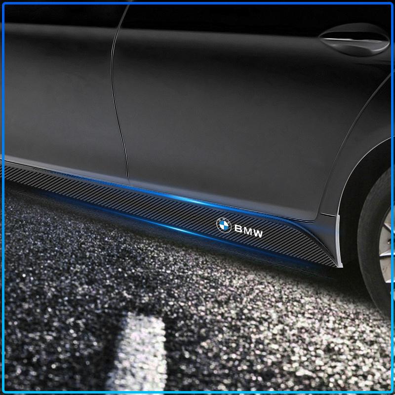 2Pcs Carbon Car Door Side Skirt Sill Stripe Sticker Anti-scratch Refit Sticker For BMW M Performance 1 3 5 7 Series M3 M4 M5 M6 X1 X3 X5 X6 X7 E30 E3