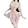 Ruo Lan Backless Pearl Sparkle Butterfly Lingerie Set 9224