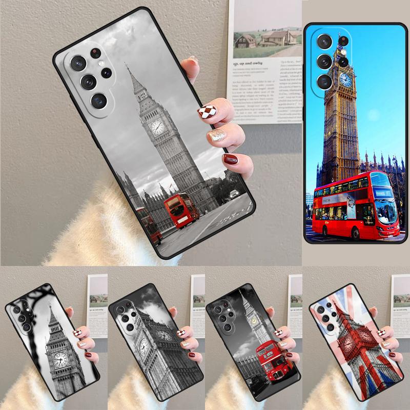 London Red Bus Big Ben soft Silicone Phone Case For Samsung Galaxy note 10 pro S26 S25 S24 S23 S22 S21 Plus S25Ultra Capa Cover