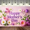 Happy Mother's Day Floral Party Banner,Backdrop with Text Decorative Elements for Home Wall and Photo Decor,Party Backdrop,Mothers Day Decor