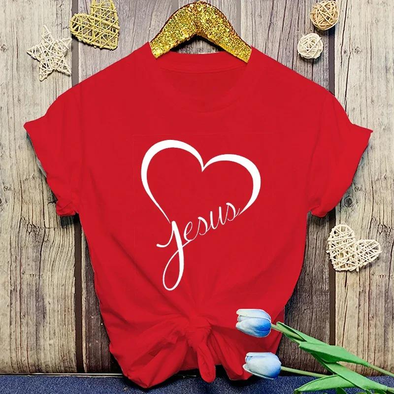 Nuevas Camisetas Con Estampado De Amor De JesS Cristianismo Camisetas Informales De Verano Para Mujer Camisetas De Unisexga S