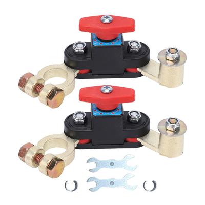 2 Stück Batterieschalter 12V 24V, Batterie-Trennschalter mit verstellbaren Klemmen, Batterie-Ausschalter für Auto