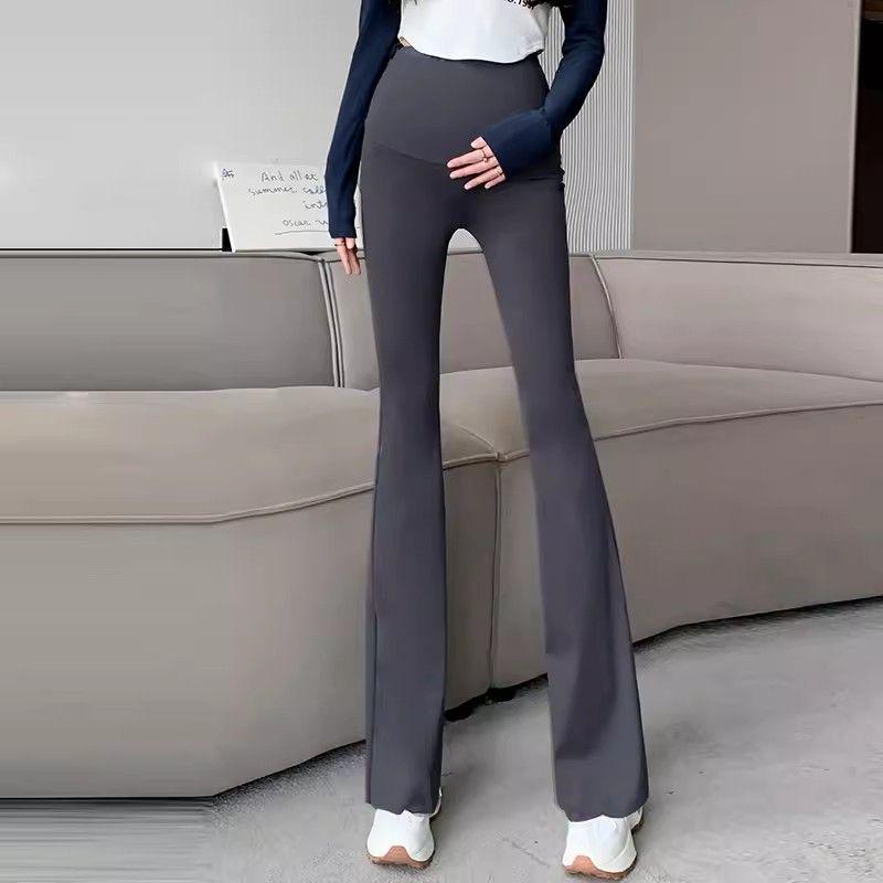 

Maternity Micro Flare Leggings with Tummy Support - Slimming Velvet, Plus Size, Spring/Autumn Wear One Size (fits 90-115 lbs)
