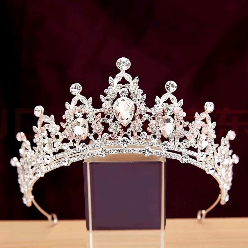 High-End Crown Headgear Princess Children'S Light Luxury Crystal Crown Birthday Gift Girls Stage Performance Crown Hair Accessories