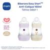 Lot de 2 Biberons - MAM - Easy Start - Anti-colique - 160 ml - Tétine débit 1 - Lilas + Sable
