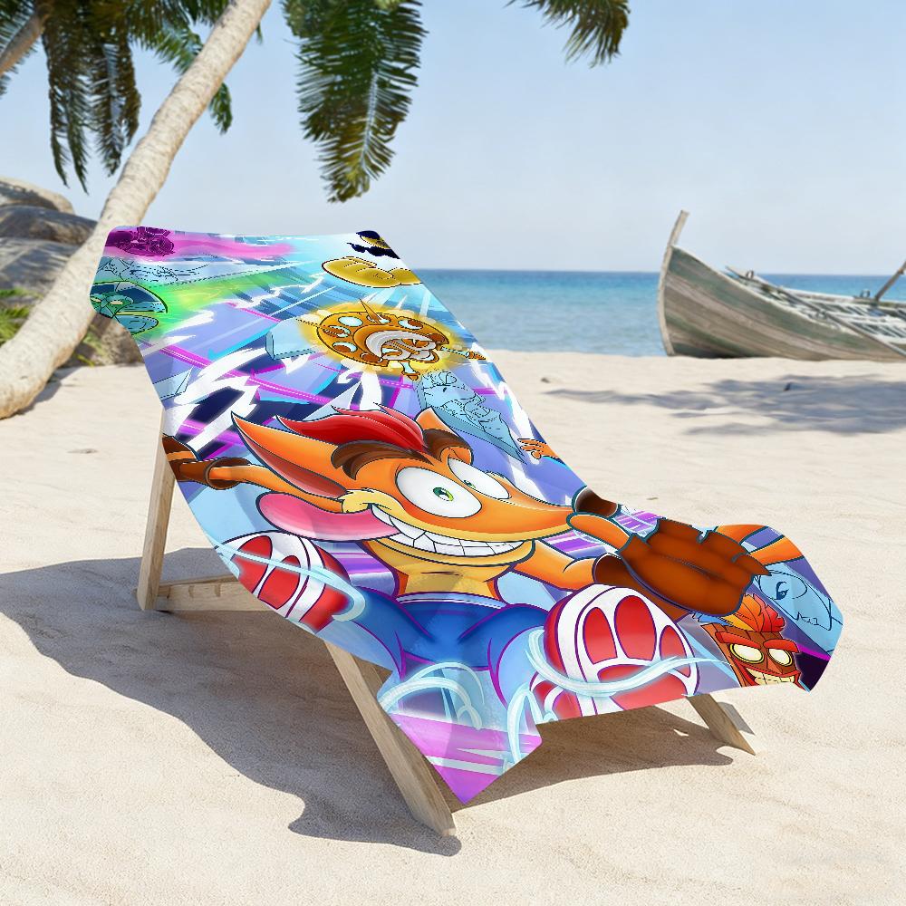 Game C-CrashS B-bandicoot-S Towel Sports Quick Dry Travel Camping Gear Sandproof Soft Light Large Beach Towel