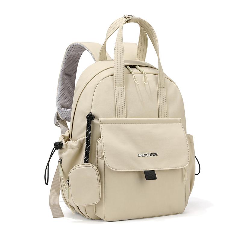 Lightweight Nylon Convertible Backpack Multi Pocket Tote with Detachable Small Purse Casual Daypack for Women Daily Travel